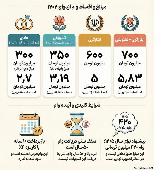 مبلغ وام ازدواج اینفوگرافی